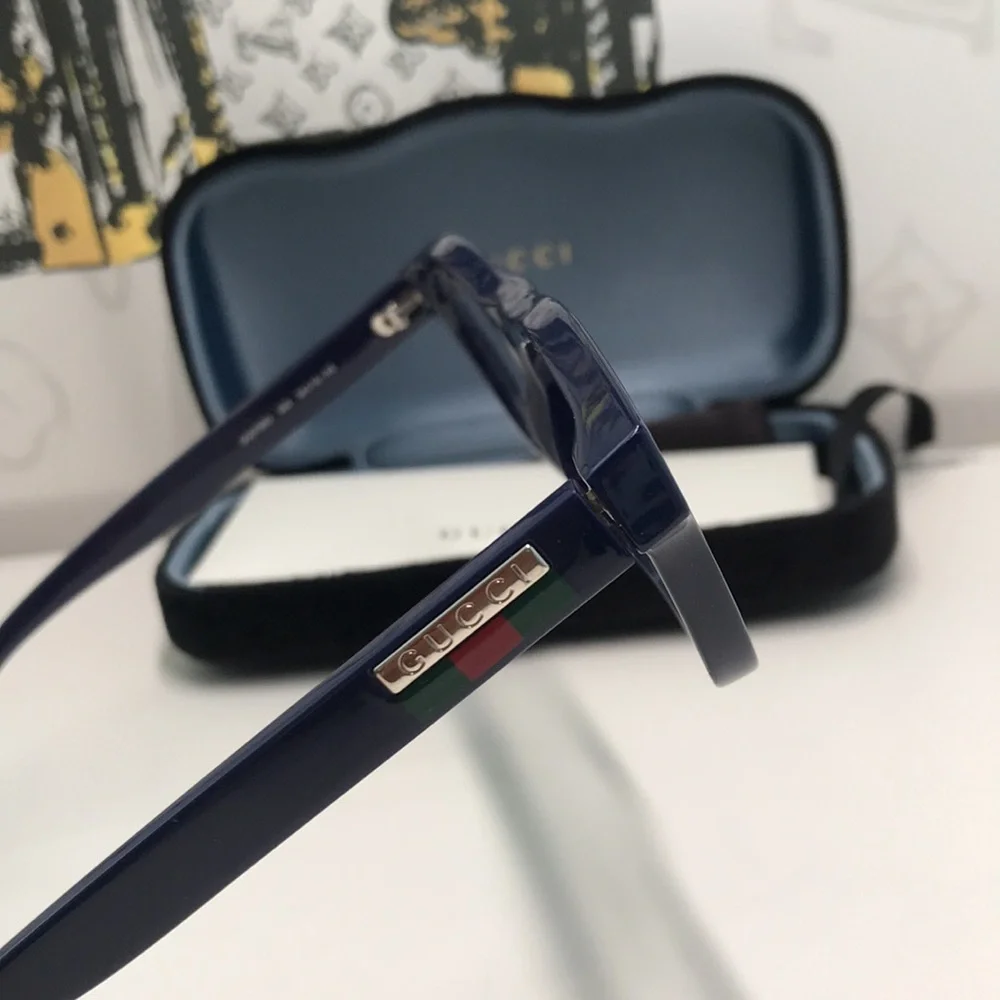 Gucci GG0768O 003 – Shiny Blue Rectangular Frame | 54-16-145 | New Authentic”